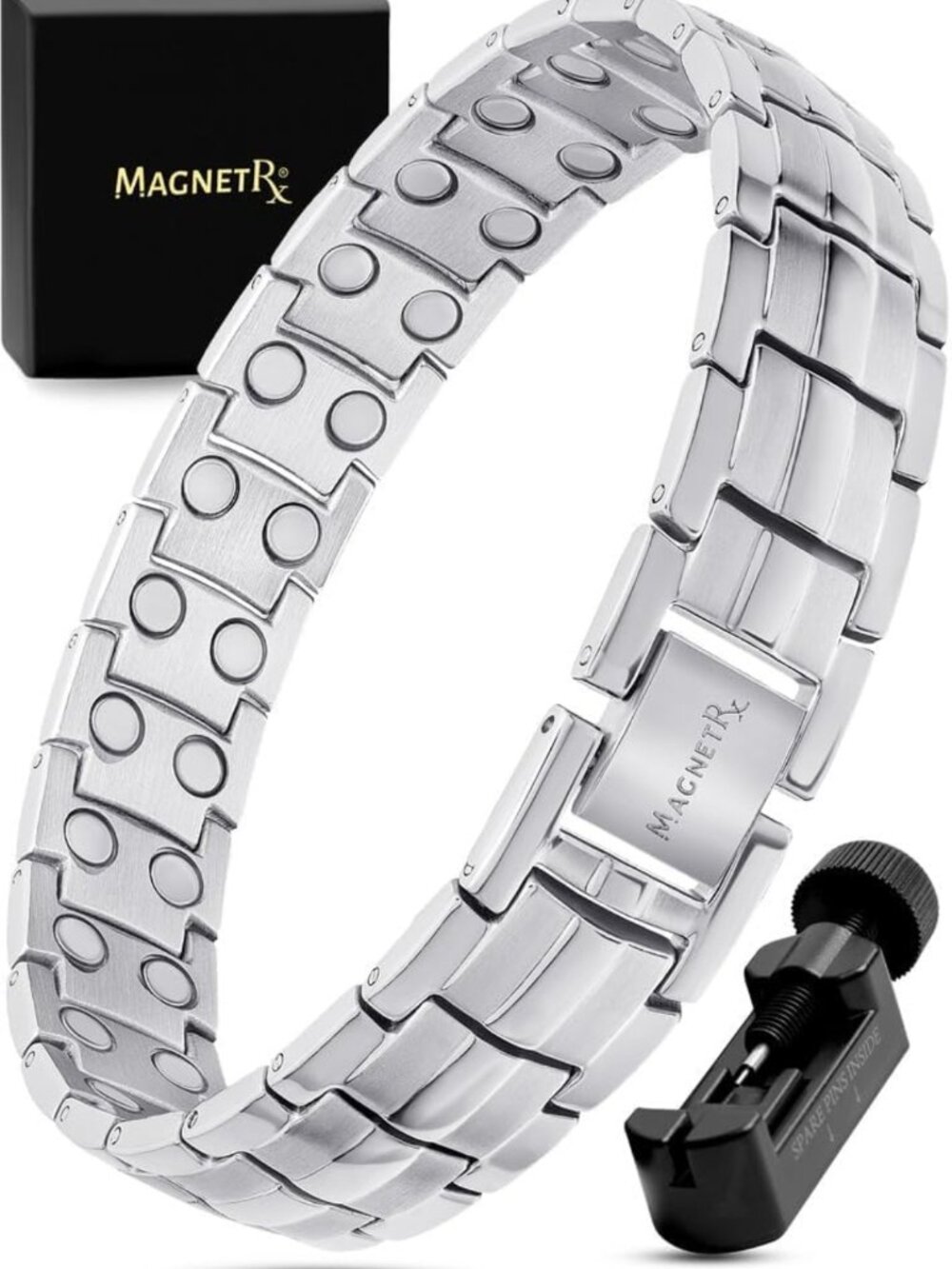 Ultra Strength Magnetic Bracelet for Men - Stylish Silver Therapy Jewelry